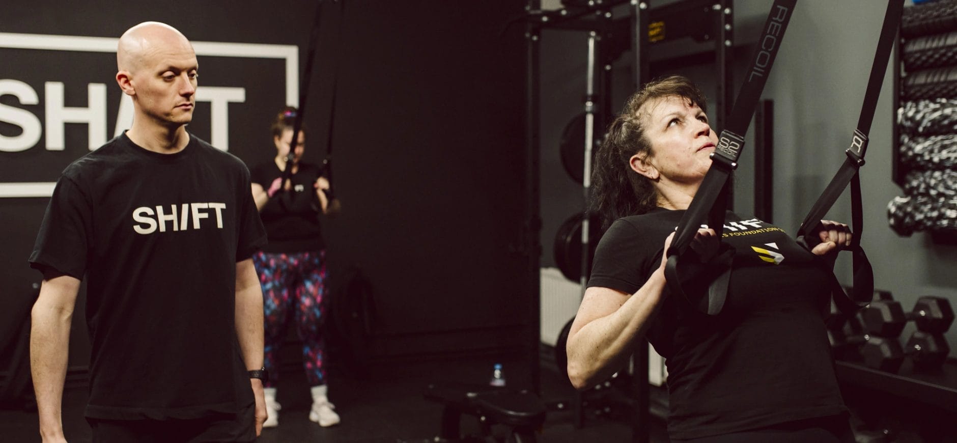 man exercise with woman